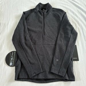 Lululemon At Ease 1/2 Half Zip Pullover Sweater HBLK/BLK Black Mens Size XS